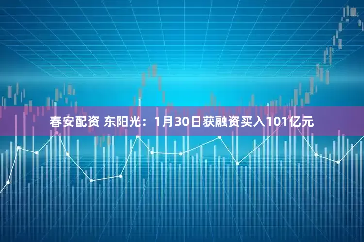 春安配资 东阳光：1月30日获融资买入101亿元